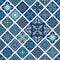 Vector seamless texture. Mosaic patchwork ornament with rhombus tiles. Portuguese azulejos decorative pattern