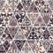 Vector seamless texture. Mosaic patchwork ornament with triangle elements. Portuguese azulejos decorative pattern