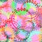 Vector seamless texture of pastel pink gears and laurel wreaths