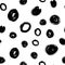 Vector seamless trendy modern brush spot and circle pattern.