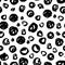 Vector seamless trendy modern brush spot pattern. Monochrome mes