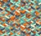 Vector Seamless Triangle Grid Teal Orange Color Shades Gradient Geometric Pattern