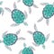 Vector seamless turtle pattern