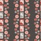 Vector seamless vertical travel pattern in grey
