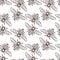 Vector seamless vintage pattern with linear bee. Organic honey background.