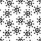 Vector seamless virus pattern. Cartoon black and white cell design. Artistic endless bacteria background