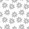 Vector seamless virus pattern. Cartoon black and white cell design. Artistic endless bacteria background