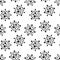 Vector seamless virus pattern. Cartoon black and white cell design. Artistic endless bacteria background