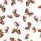 Vector seamless watercolor acorn pattern