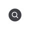 Vector search icon isolated. Magnifier shape. Loupe symbol. Zoom sign. Element for design search, app, chat, messenger or website