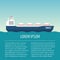 Vector seaway ocean delivery and shipping boat