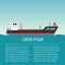 Vector seaway ocean delivery and shipping boat