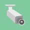 Vector security camera. CCTV cartoon illustration. Safety and watching.