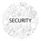 Vector Security pattern with word. Security background
