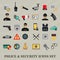 Vector security police icons set, web bank safety