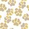 Vector semless golden sparkle pattern with dogs theme elements