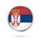 Vector Serbian flag Button. Serbia flag in glass button style.