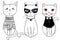 Vector series with cute fashion cats. Stylish kitten set.