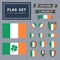 Vector set of 16 different Ireland flag related illustrations