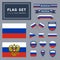 Vector set of 16 different Russia flag related illustrations