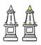 vector set 2 simple hand draw sketch doodle, tugu yogyakarta or monument, isolated on white