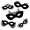 Vector Set of 5 Ornate Mask Stencils. Venetian Carnival, Mardi Gras, Shrove Tuesday