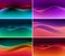 Vector Set of Abstract Colorful Multicolored Wave Backgrounds