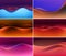 Vector Set of Abstract Colorful Multicolored Wave Backgrounds