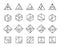 Vector set of abstract linear hipster logos. Geometric icons, identity, stamps, signs