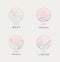 Vector set of abstract wavy minimal organic logos. Marble line emblem for business, badge, print, icon gradient. Nature