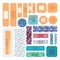 Vector set of adhesive plasters, bandages for adults and kids.