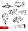 Vector Set of Air Transport Illustrations.