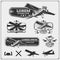 Vector set of airplane emblems, labels, badges and design elements.