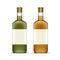 Vector Set of Alcohol Beverages Drinks Whiskey Oil Glass Bottles
