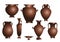 Vector set of ancient amphorae