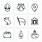 Vector Set of Ancient Russia Icons. Bogatyr, Church, Army, Banner, Palace, Monarch, Paper, Weapon, Wealth.