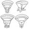 Vector set of animal parachuting