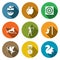 Vector Set of Archery Icons. Robin Hood, Apple, Target, Crossbow, Shooter, Wind, Amur, Medal, Squirrel.