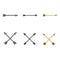 Vector Set of Archery Icons. Single and Crossed Arrows.