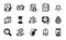 Vector set of Artificial colors, Algorithm and Journey path icons simple set. Vector