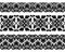 Vector set of Asian seamless tape, ribbon patterns in the form of cotton flower in Uzbek national style. Mockup for design.