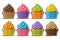 Vector Set of assorted Cupcakes