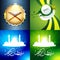 Vector set of attractive background of ramadan kareem festival