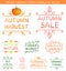 VECTOR set of autumn farm label design with drawing elements