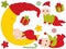 Vector Set of Babies Wearing Christmas Clothes