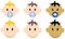 Vector set of baby faces. Children cartoon set