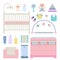Vector set of baby objects