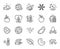 Vector set of Bad weather, Sea mountains and Lightweight line icons set. Vector