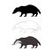 Vector Set of Badger Illustration. SIlhouette, Sketch and Cartoon Images