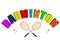 Vector set of badminton racket and shuttles